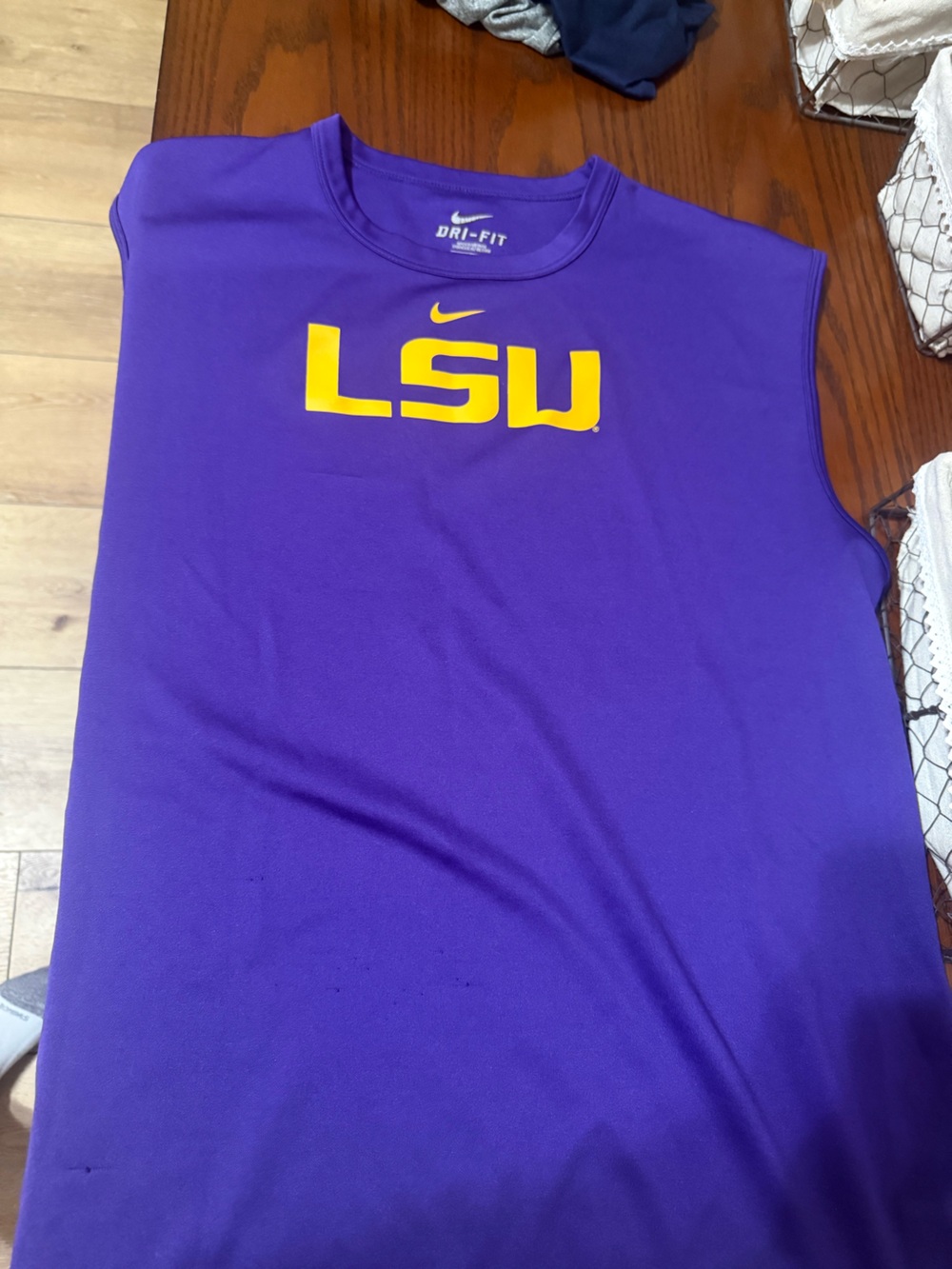 Nike Purple Tank with Gold LSU Logo